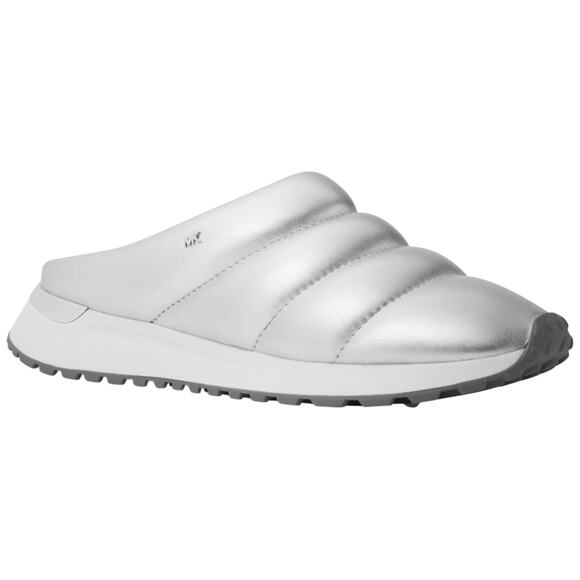 Michael Michael Kors Women Epic Slip On Mule Sneaker Size US 6M Silver Leather - Picture 1 of 7